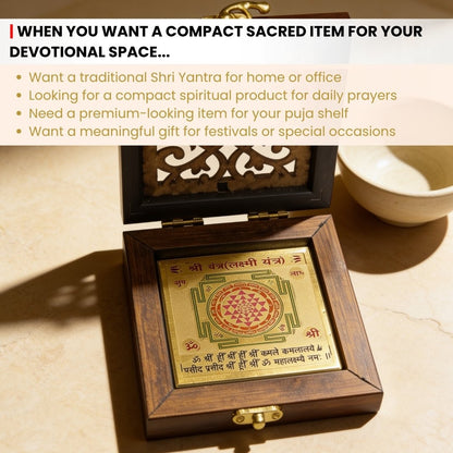 Shri Yantra placed near a locker for traditional wealth intentions