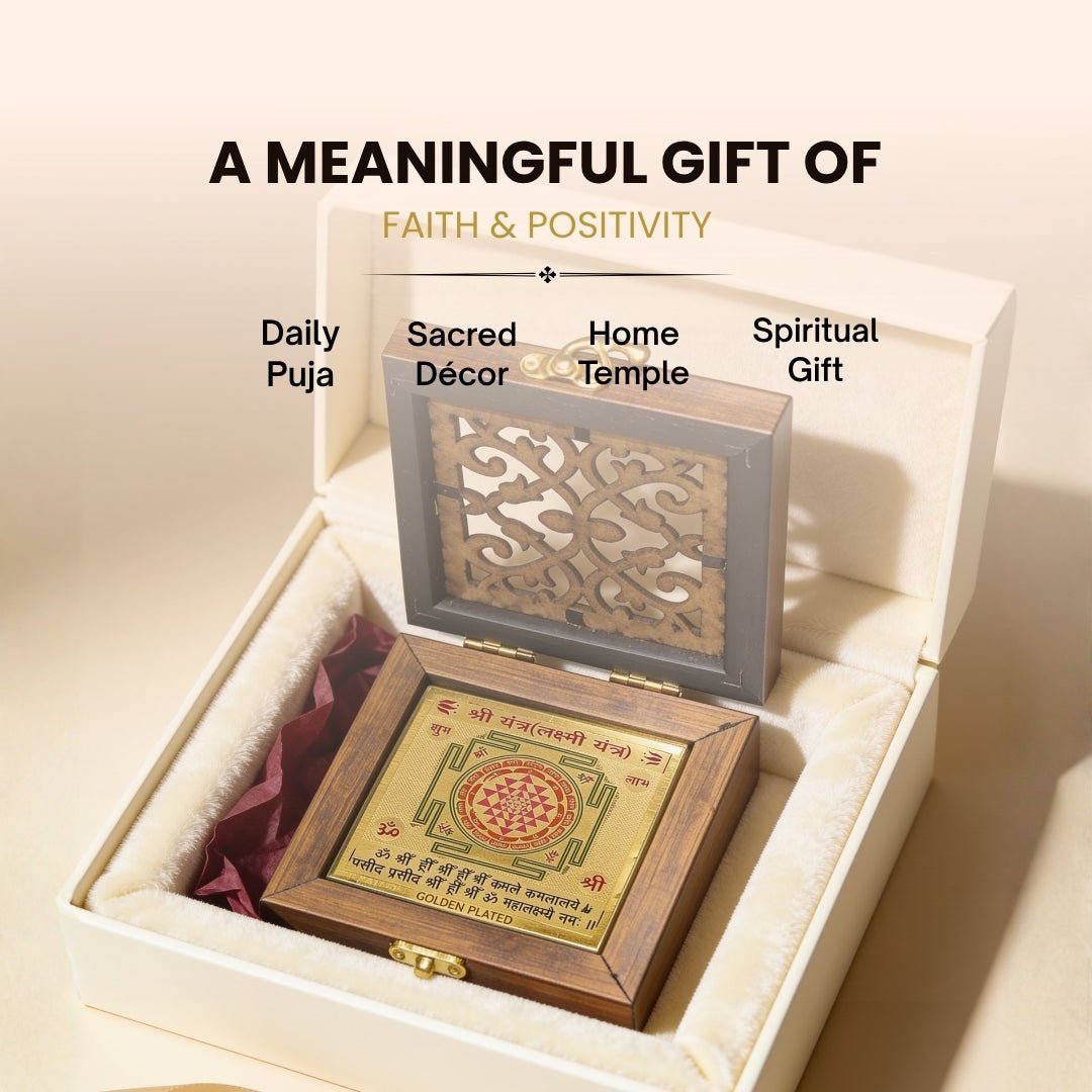 Shri Yantra measuring 3 × 3 inches and weighing about 15 grams