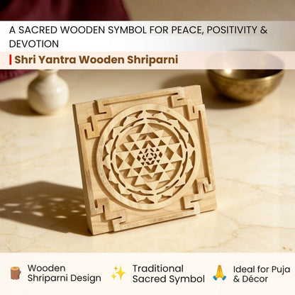 side and rear profile of the wooden Shriparni Shri Yantra
