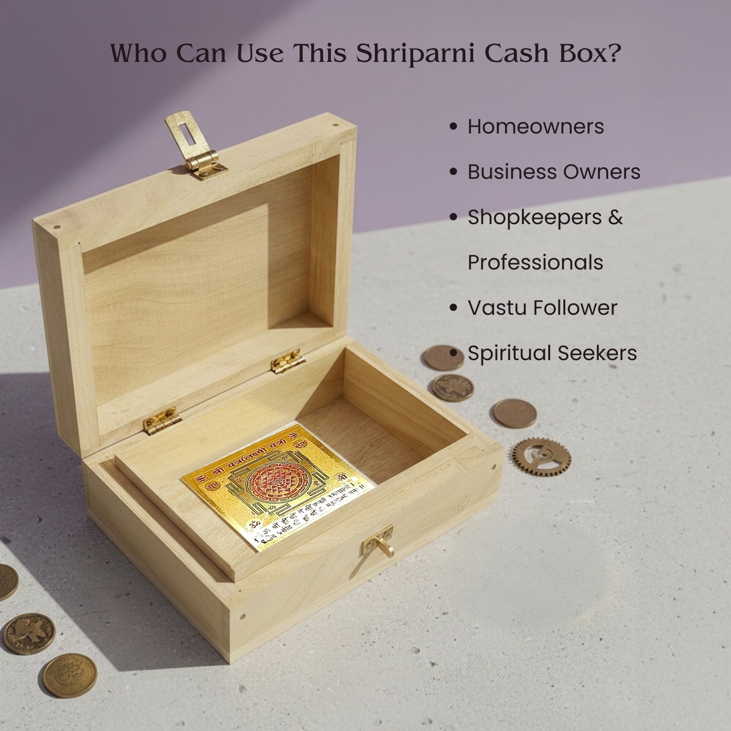 Auspicious Shriparni Wooden Wealth Money Box Vastu Cash Box For Home & Shop [Must Have Product] - plusvalueindia