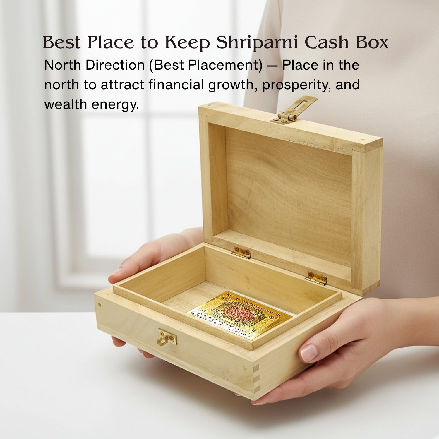 Auspicious Shriparni Wooden Wealth Money Box Vastu Cash Box For Home & Shop [Must Have Product] - plusvalueindia