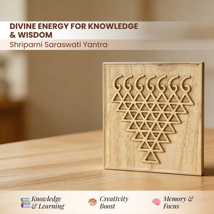 Shriparni Saraswati Yantra Sacred Geometry Wall Art for Students Knowledge & Wisdom - plusvalueindia