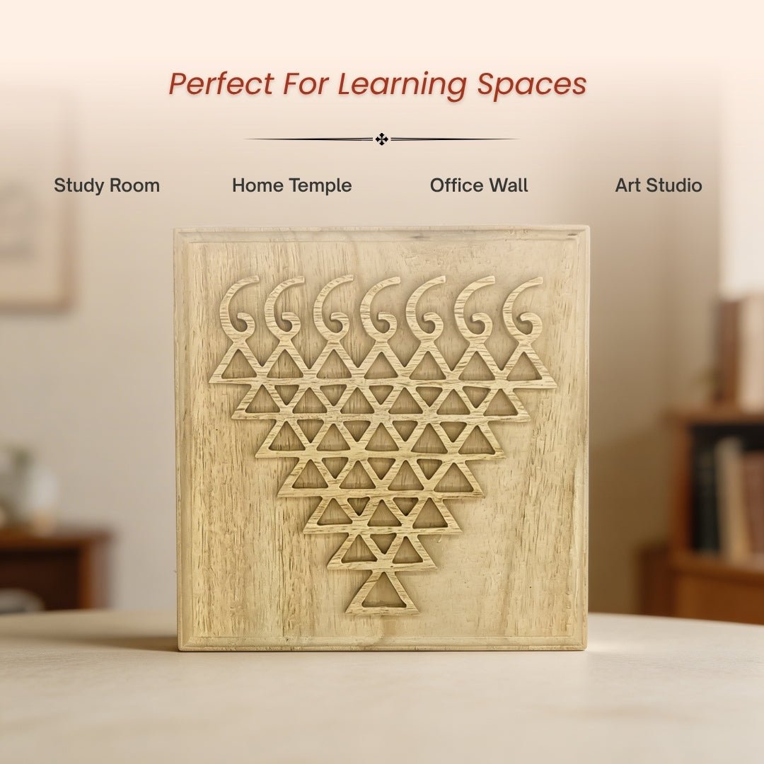 Shriparni Saraswati Yantra Sacred Geometry Wall Art for Students Knowledge & Wisdom - plusvalueindia