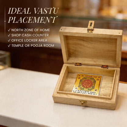 Shriparni Wooden Cash Box for Vastu - Wealth & Money Box for Home Locker & Shop Counter - plusvalueindia
