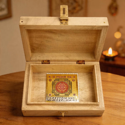 Shriparni Wooden Cash Box for Vastu - Wealth & Money Box for Home Locker & Shop Counter - plusvalueindia
