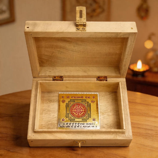 Shriparni Wooden Cash Box for Vastu - Wealth & Money Box for Home Locker & Shop Counter - plusvalueindia