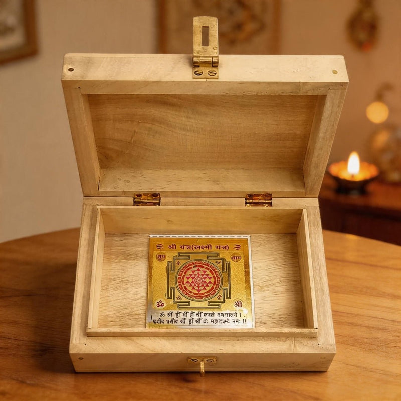 Shriparni Wooden Cash Box for Vastu - Wealth & Money Box for Home Locker & Shop Counter - plusvalueindia