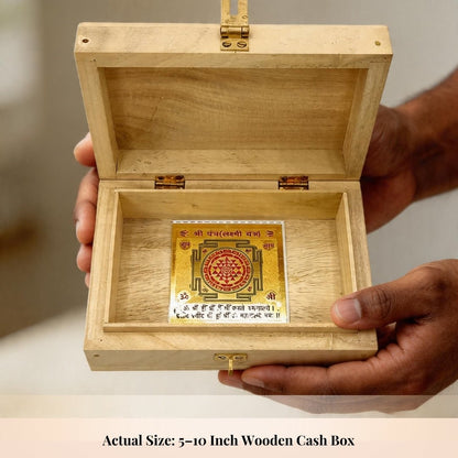 Shriparni Wooden Cash Box for Vastu - Wealth & Money Box for Home Locker & Shop Counter - plusvalueindia
