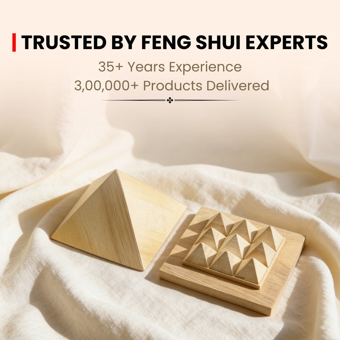 Shriparni Sriparni Wooden Pyramid 3inch with Base Pyramid Plate - plusvalueindia