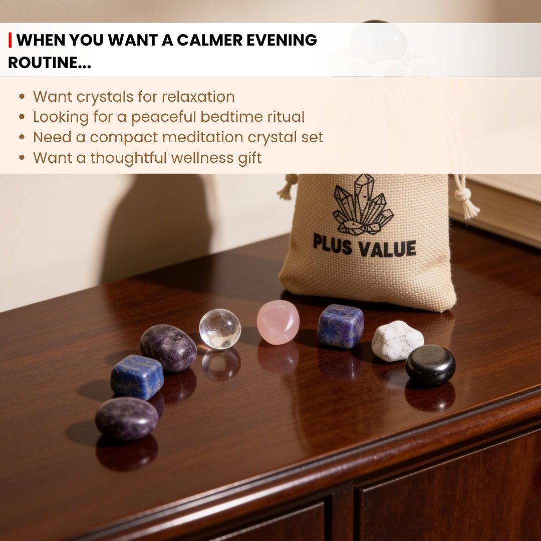amethyst, howlite, clear quartz and sodalite from the sleep crystal set