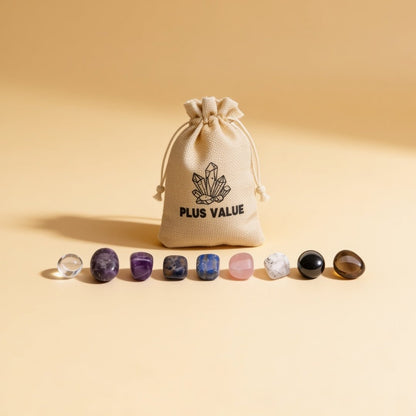 sleep problems and insomnia crystal set with nine stones and jute bag