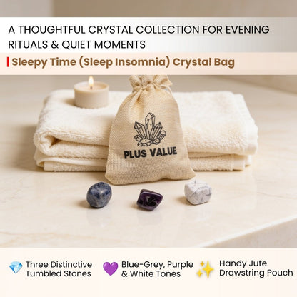 Close-up of smooth polished sleep crystals including Amethyst, Lepidolite, Howlite, and Clear Quartz
