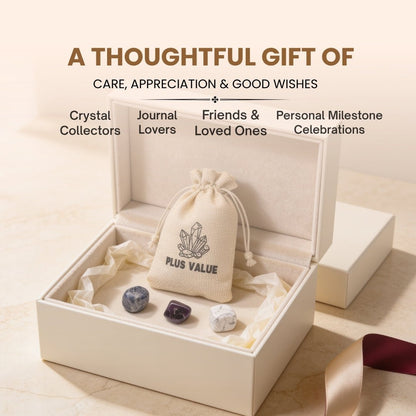 Sleepy Time crystal bag placed under pillow and resting on nightstand to promote deep, uninterrupted rest