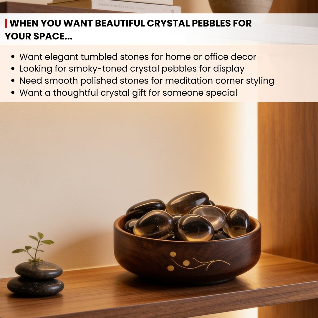 Premium Smokey Smoky Quartz Tumbled Stone Pebbles - plusvalueindia