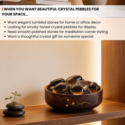 Premium Smokey Smoky Quartz Tumbled Stone Pebbles - plusvalueindia