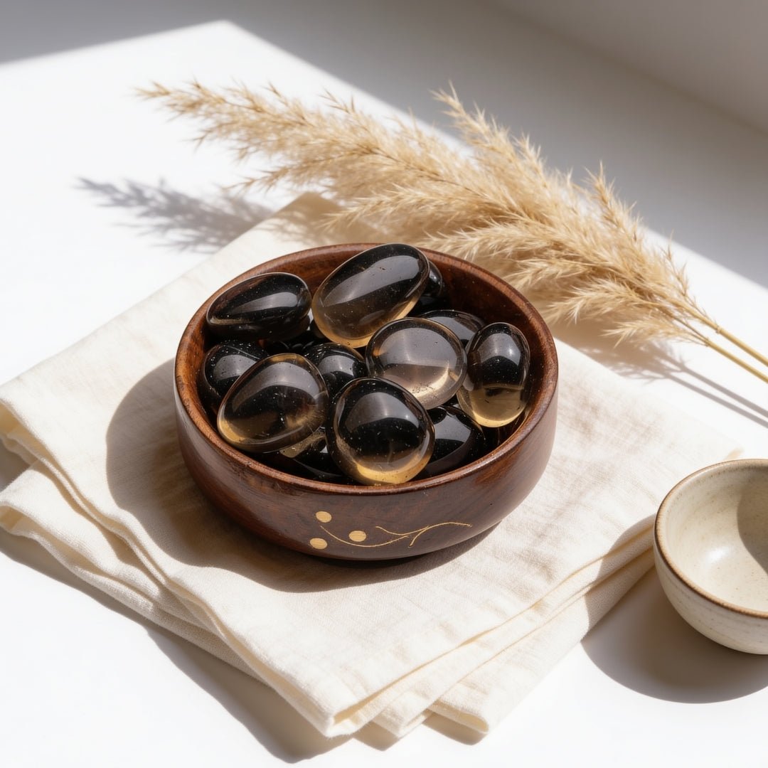 Premium Smokey Smoky Quartz Tumbled Stone Pebbles - plusvalueindia