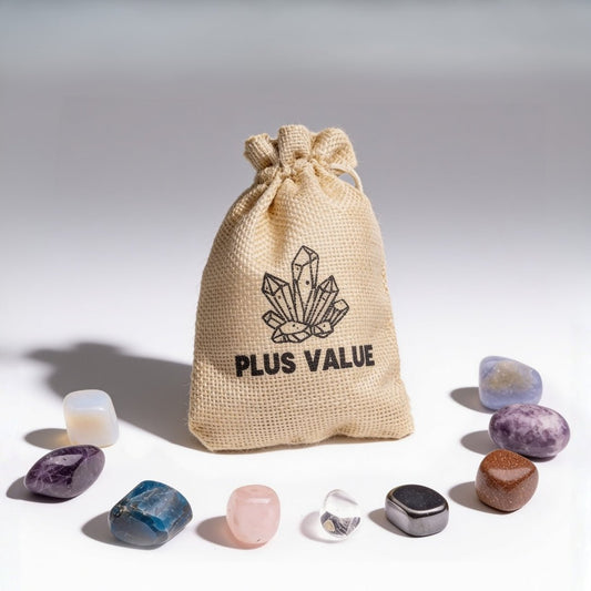 smoking addiction crystal set with nine assorted stones and jute bag
