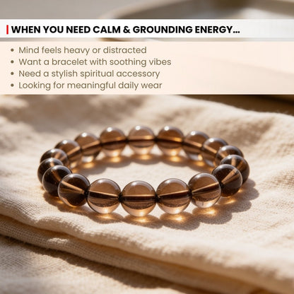 Smoky Quartz Bracelet Negativity Neutralizer - plusvalueindia