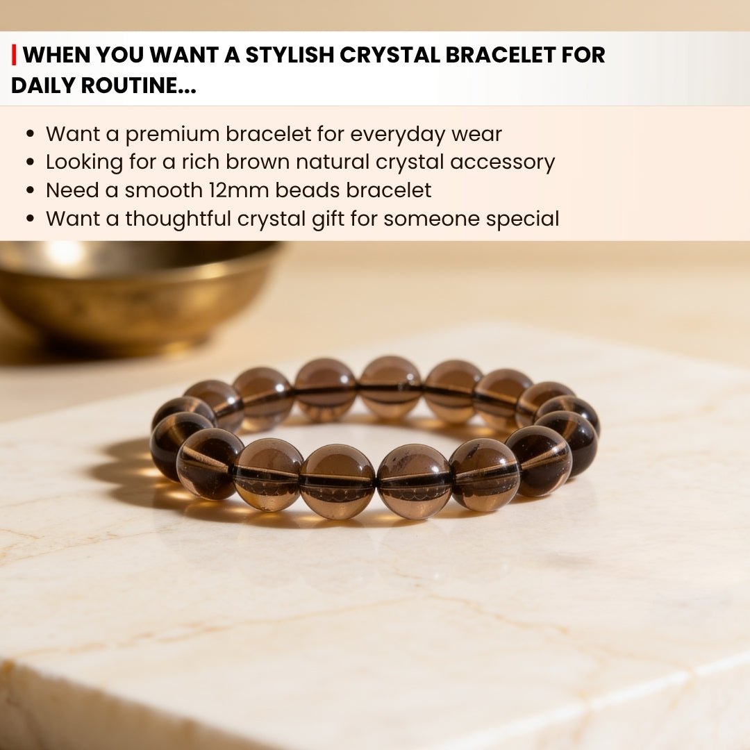 Smoky Quartz Bracelet Negativity Neutralizer - plusvalueindia