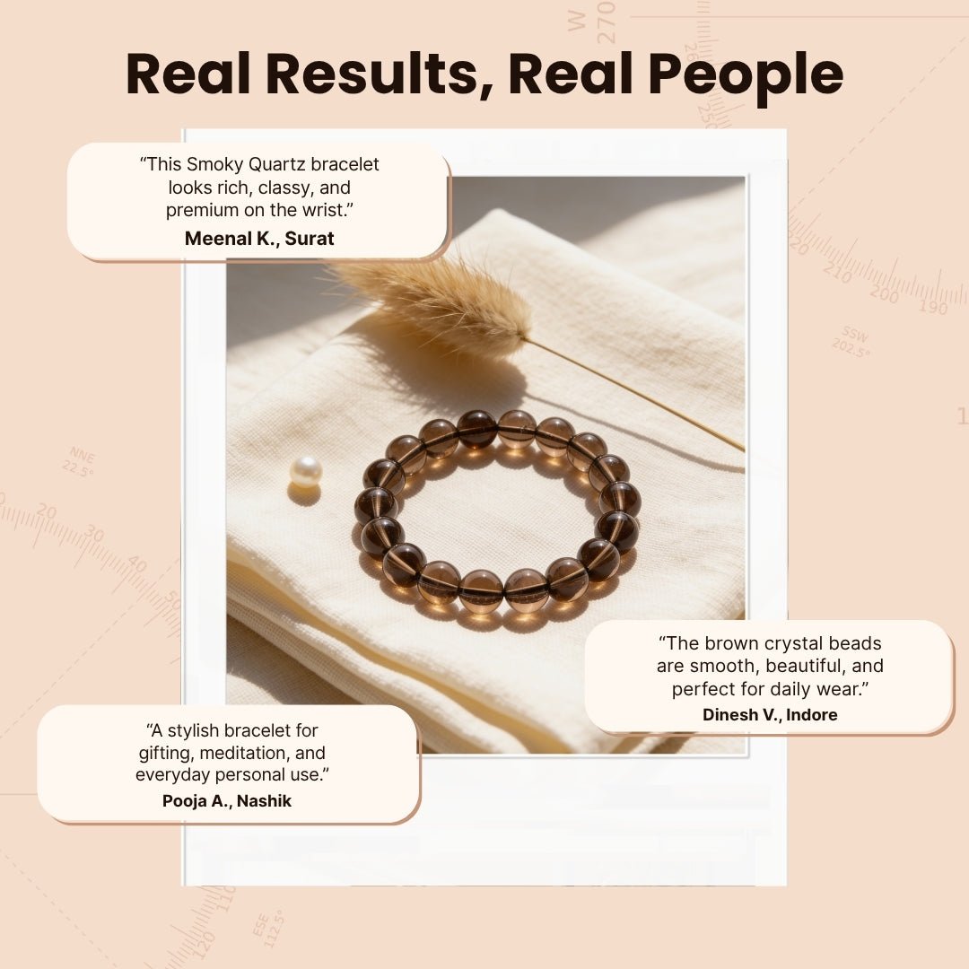 Smoky Quartz Bracelet Negativity Neutralizer - plusvalueindia