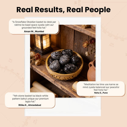 Snowflake Obsidian Tumbled Stone Pebbles for pooja ghar and home decor