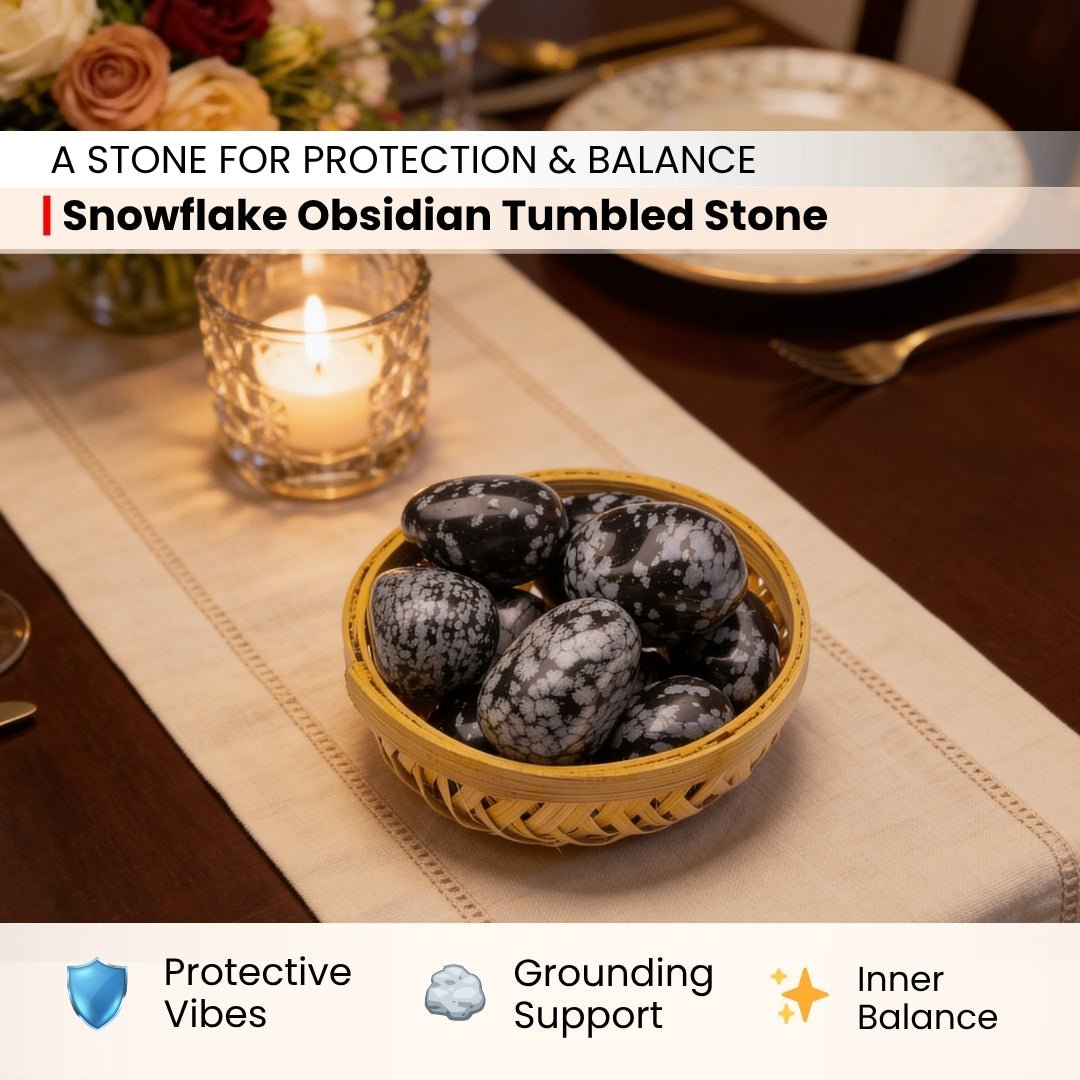 Snowflake Obsidian Tumbled Stone Pebbles size 13 x 13 x 10 inch