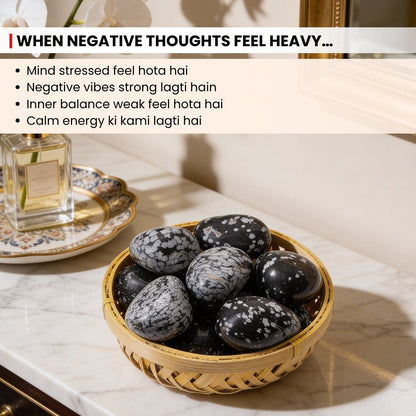 Snowflake Obsidian Tumbled Stone Pebbles, traditional Vastu remedy for the home