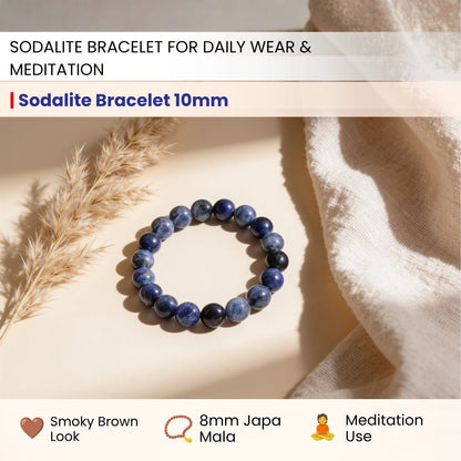 Sodalite Bracelet For Protection From Electro Stress, Over Emotional - plusvalueindia