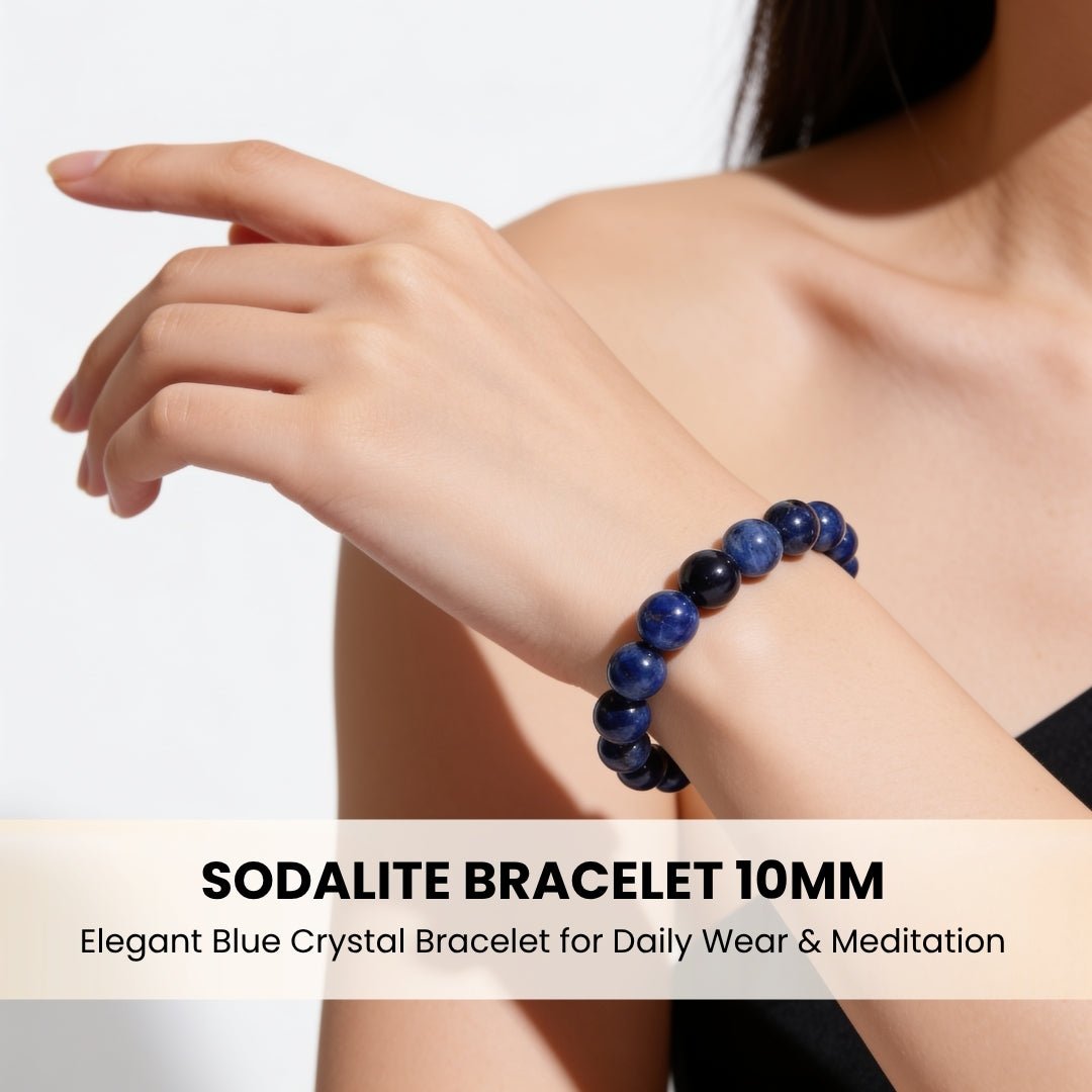 Sodalite Bracelet For Protection From Electro Stress, Over Emotional - plusvalueindia
