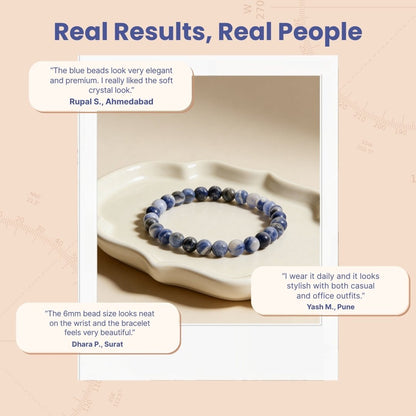 Sodalite Bracelet For Protection From Electro Stress, Over Emotional - plusvalueindia