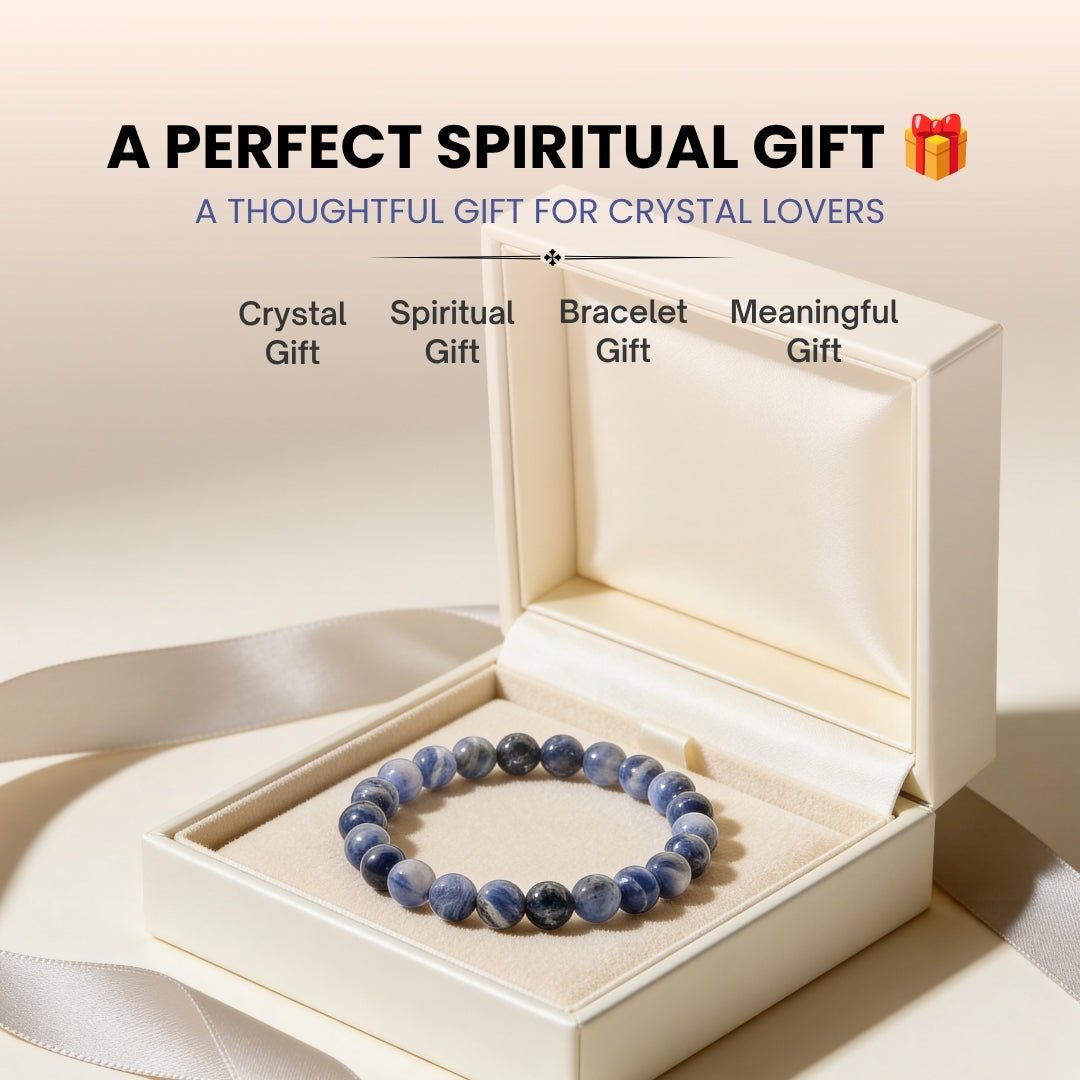 Sodalite Bracelet For Protection From Electro Stress, Over Emotional - plusvalueindia