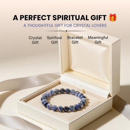 Sodalite Bracelet For Protection From Electro Stress, Over Emotional - plusvalueindia
