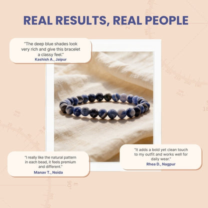 Sodalite Bracelet For Protection From Electro Stress, Over Emotional - plusvalueindia