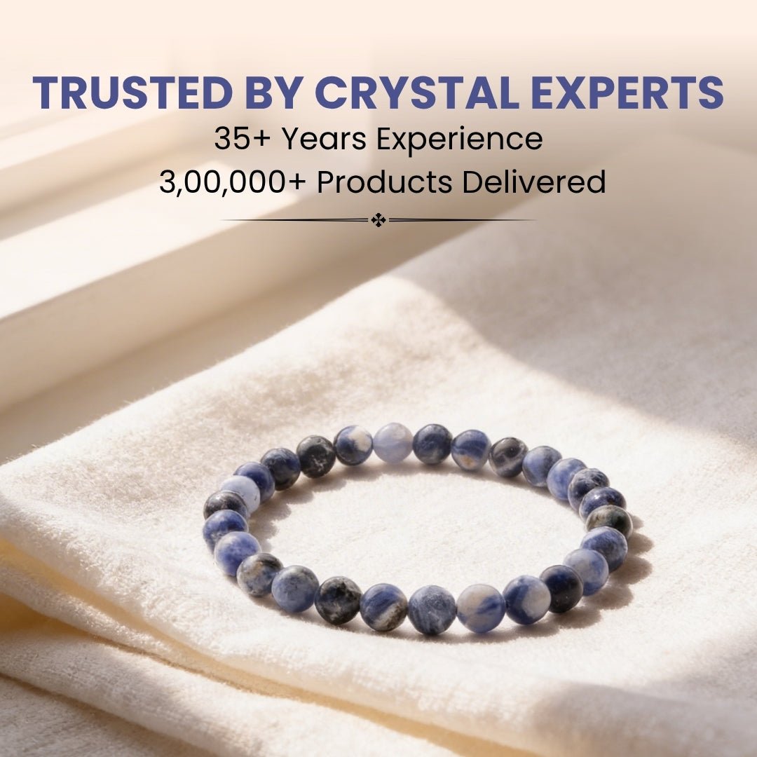 Sodalite Bracelet For Protection From Electro Stress, Over Emotional - plusvalueindia