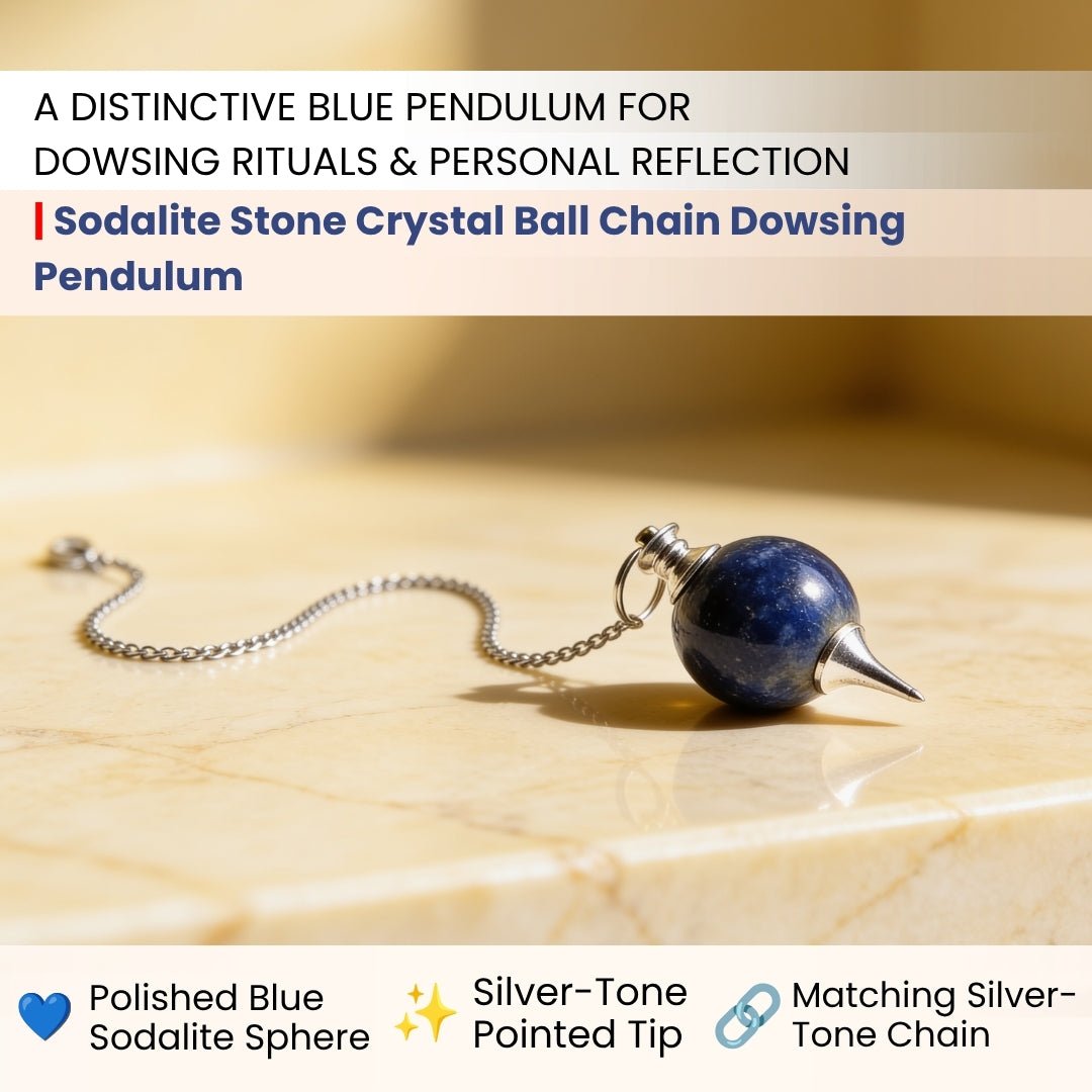 Close-up of polished Sodalite sphere showing denim blue swirls, royal blue tones, and white calcite veining