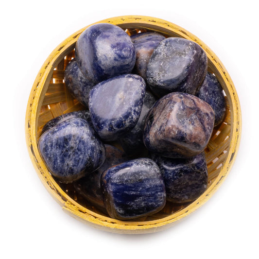 sodalite tumble pebble stone 200gm basket