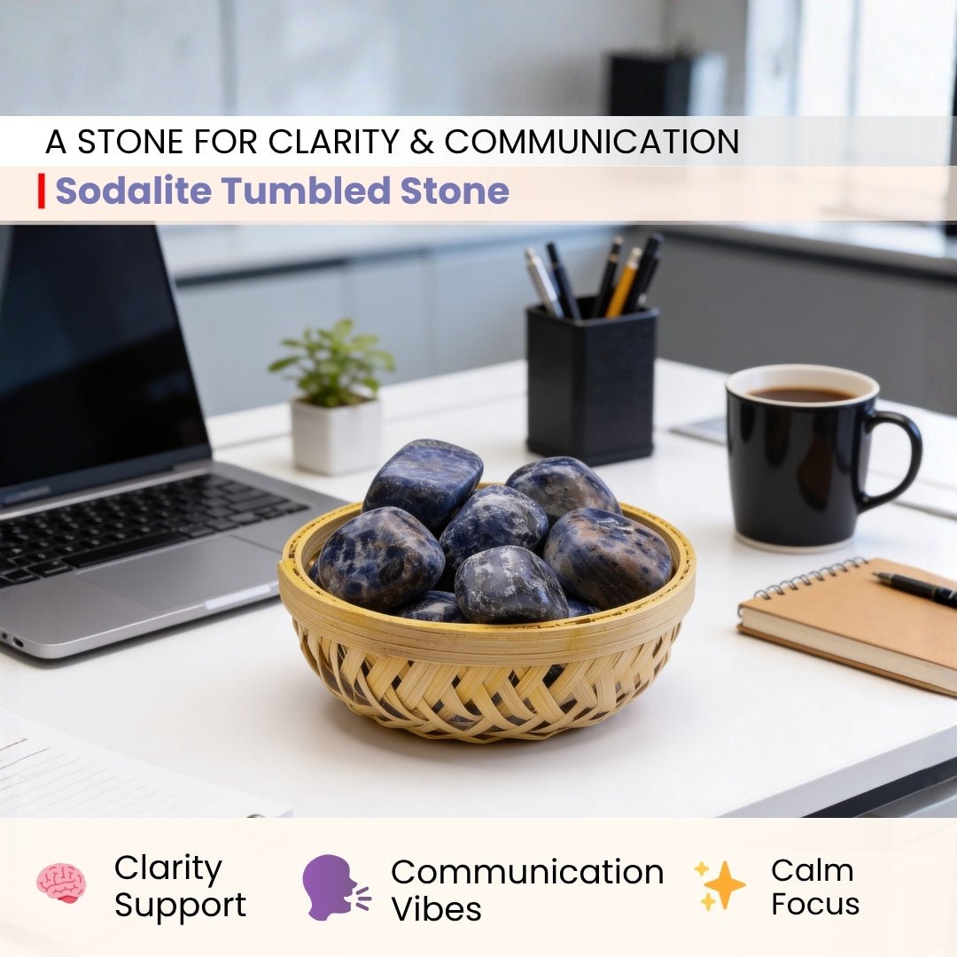 Sodalite Tumbled Stone Pebbles - plusvalueindia