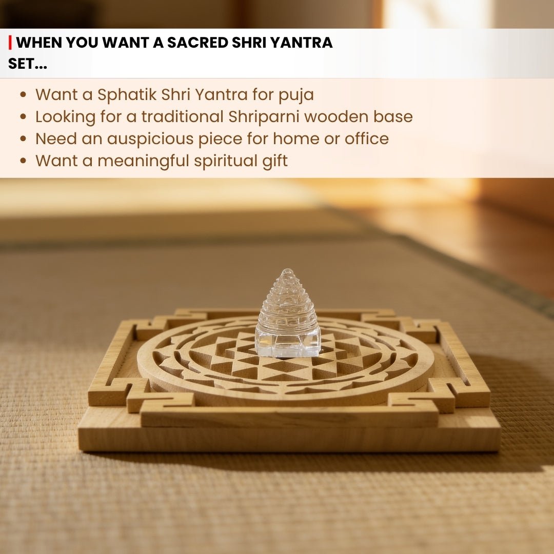 carved sacred geometry detail on the sphatik crystal shri yantra