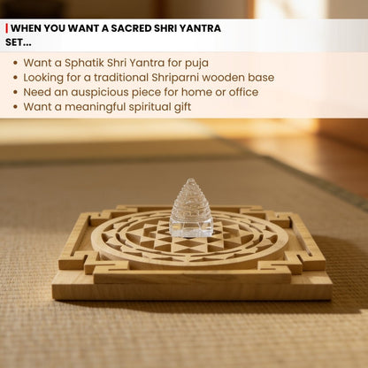 carved sacred geometry detail on the sphatik crystal shri yantra
