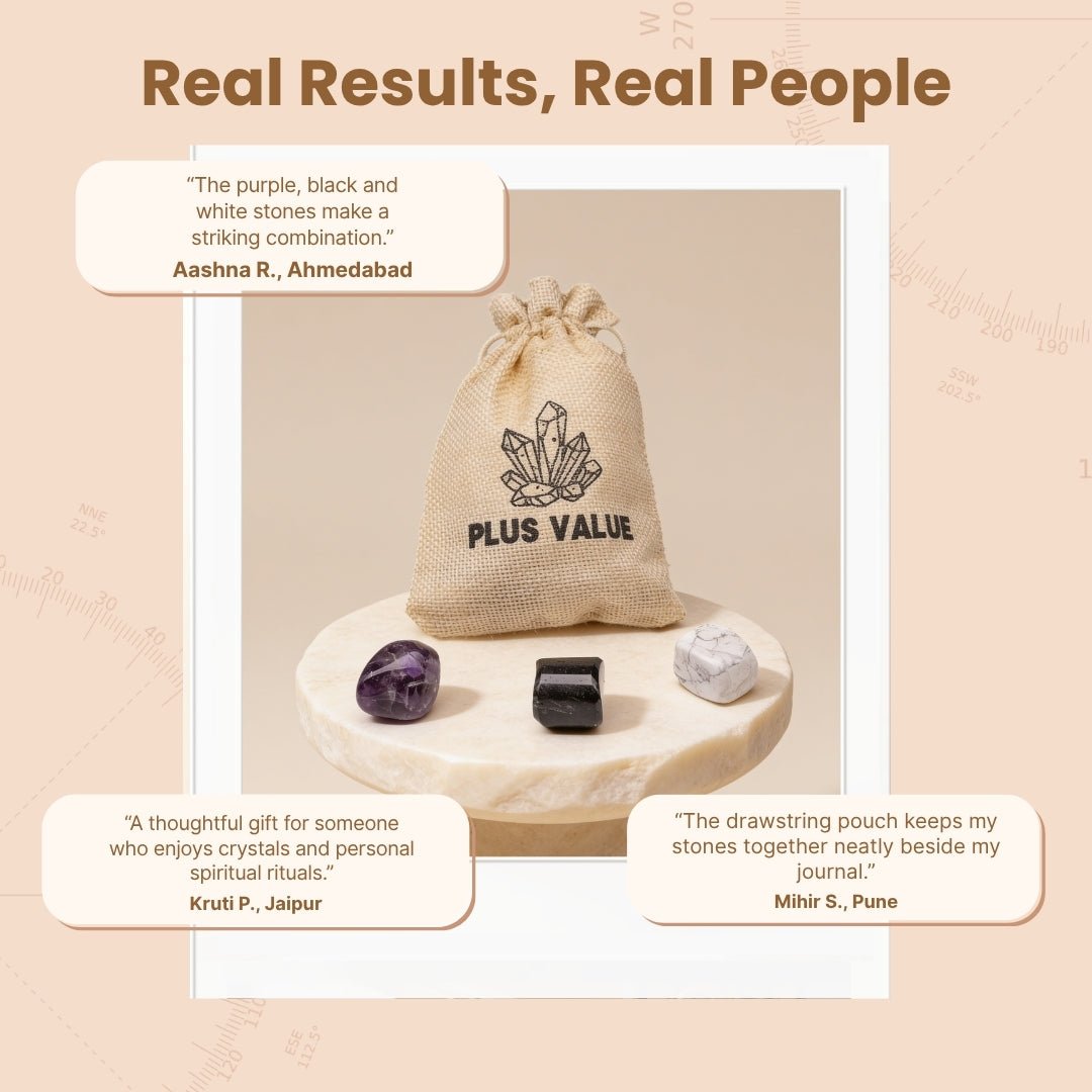 Spiritual Awakening Third Eye crystal bag displayed beside printed intuitive affirmation guide card in gift-ready box