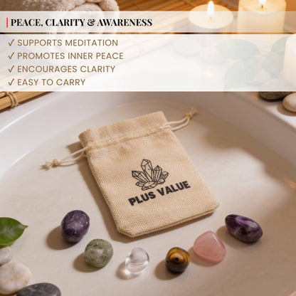 prehnite, rose quartz and tiger’s eye from the spiritual crystal bag