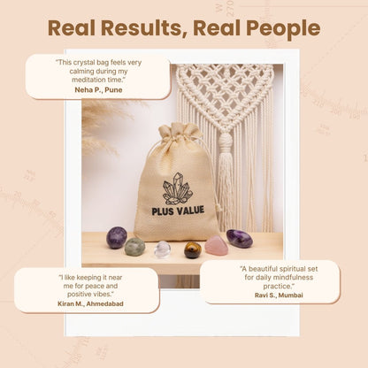 eco-friendly jute bag used to carry the spiritual crystal set