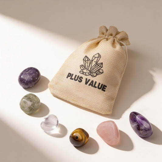 spiritual enlightenment pocket crystal bag with assorted tumbled stones