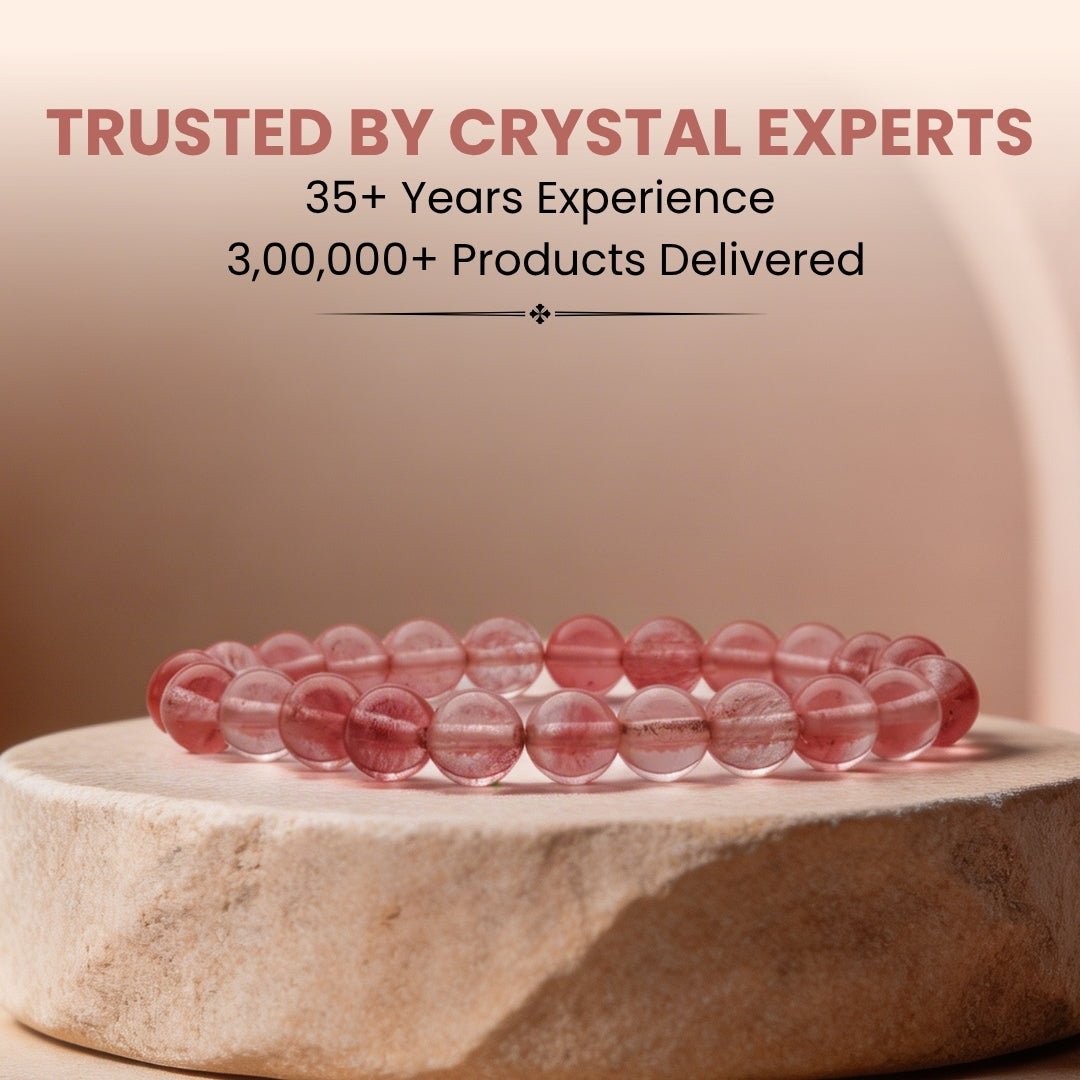Strawberry Quartz Bracelet - 8mm Beads - plusvalueindia