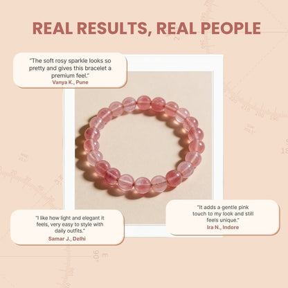 Strawberry Quartz Bracelet - 8mm Beads - plusvalueindia