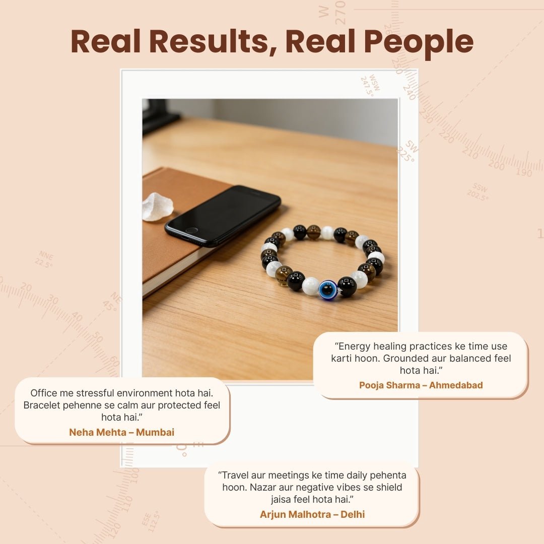 Strong Triple Protection Bracelet with Evil Eye - plusvalueindia