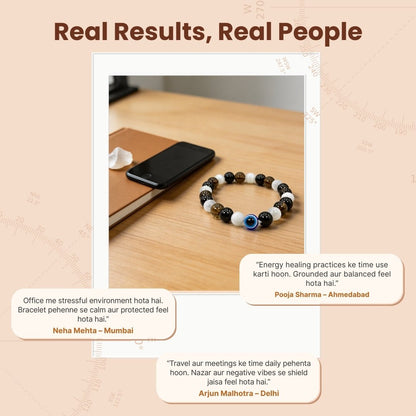 Strong Triple Protection Bracelet with Evil Eye - plusvalueindia