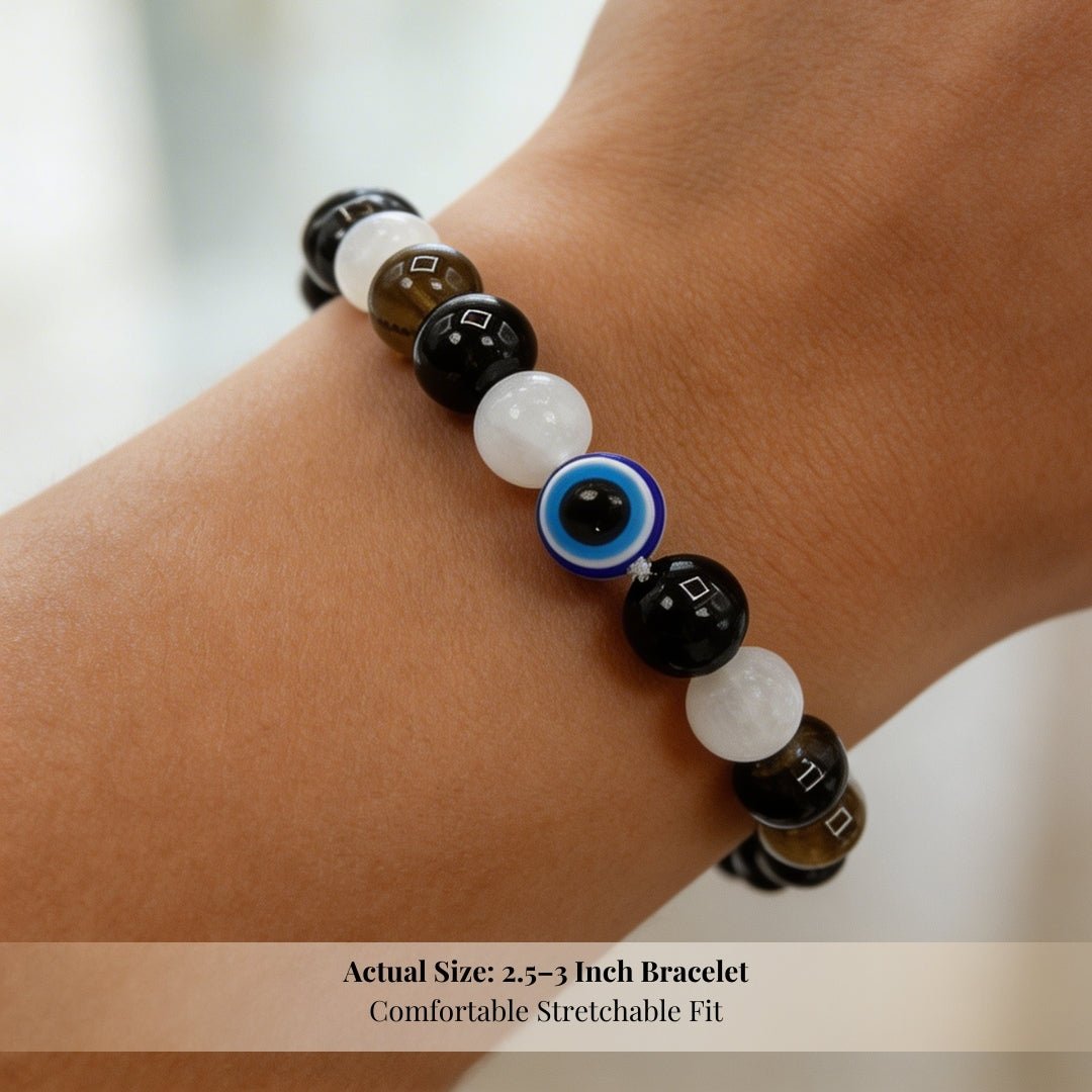 Strong Triple Protection Bracelet with Evil Eye - plusvalueindia