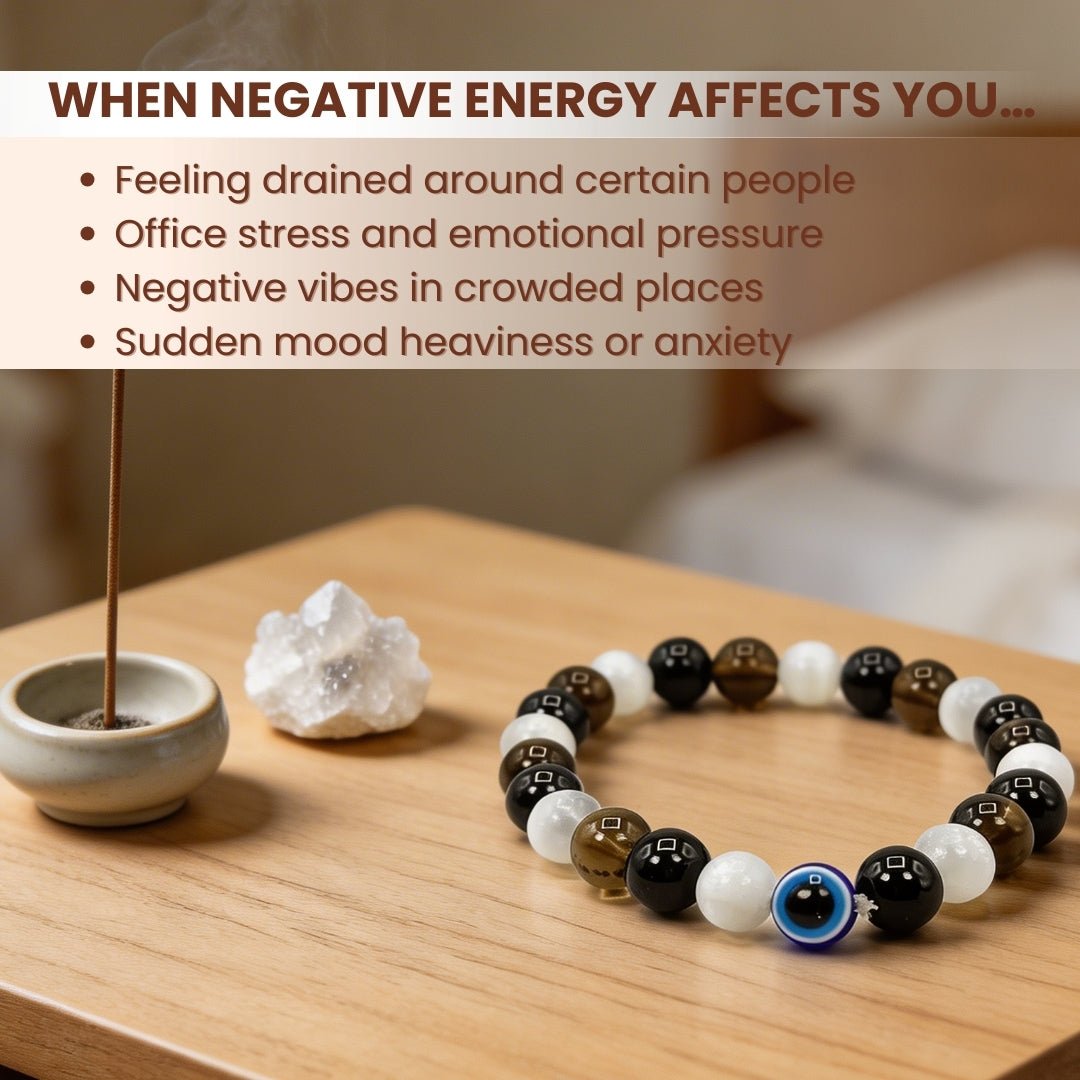 Strong Triple Protection Bracelet with Evil Eye - plusvalueindia