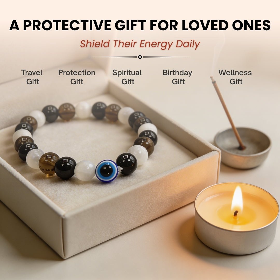 Strong Triple Protection Bracelet with Evil Eye - plusvalueindia